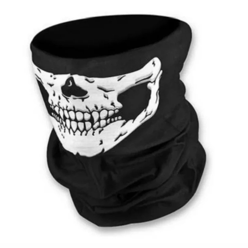 Maschera viso biker scheletro teschio snood BMX maschera viso sci bicicletta bandana sciarpa