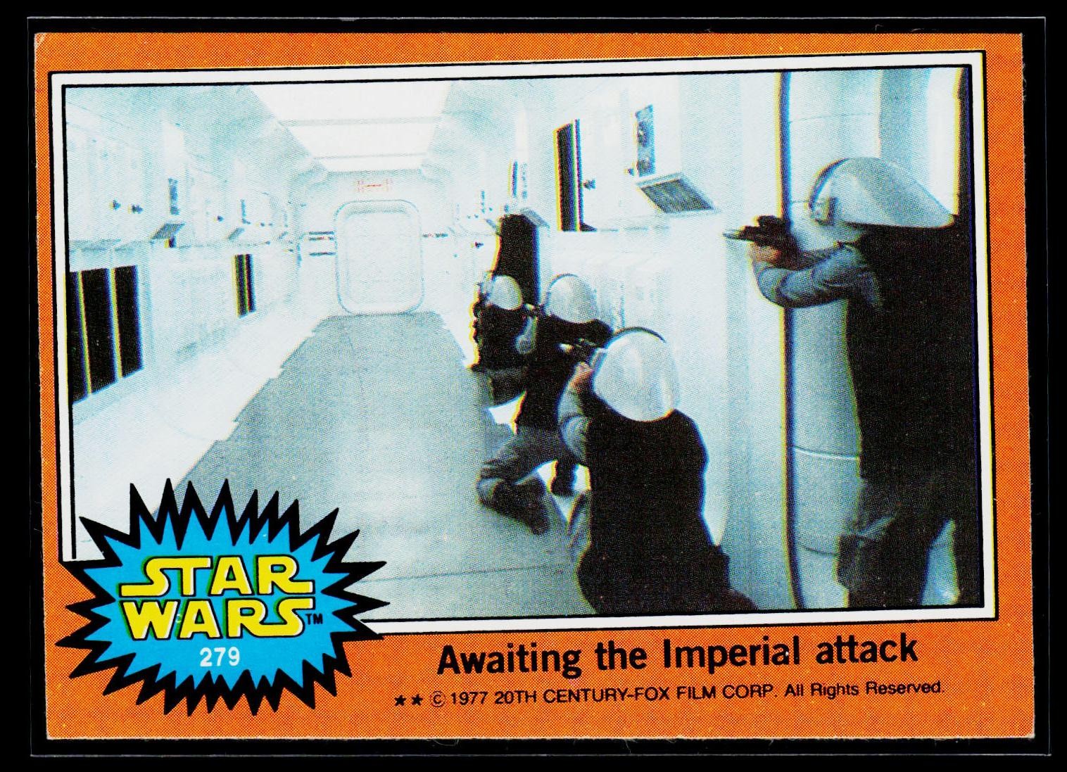 Awaiting the Imperial attack #279 Star Wars 1977 Topps trading card — raw and PSA graded price guide