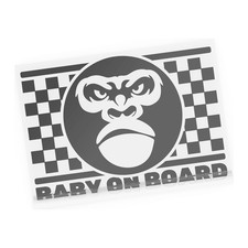 Aufkleber Baby on Board Auto Aufkleber Gorilla, konturgeschnitten fürs Auto
