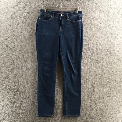 NYDJ Alina Legging Jeans Womens 6 Blue Denim Cotton Blend Mid Rise 5 Pockets Zip