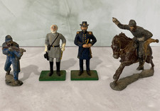 Blue Box US Civil War Toy Soldiers Lead Metal Confederate Union Military Vintage