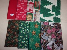 8 NEW CHRISTMAS FAT QUARTERS Cotton Quilt/Sew/Craft Fabric 18 X 22 EA LT 2