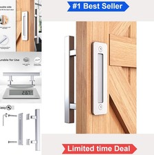 Sliding Barn Door Handle Set Stainless Steel Double Sided Heavy Duty 12 Inch