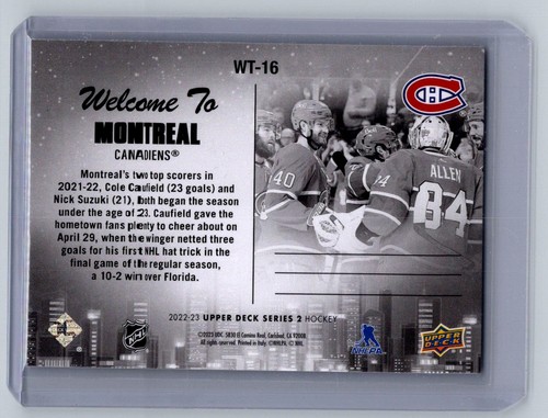 2022 Upper Deck #WT-16 Montreal Canadiens Montreal Canadiens - Picture 2 of 2