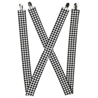 Buckle-Down Suspenders, Houndstooth Black White 1.5-Inch Wide Regula (Us Import)