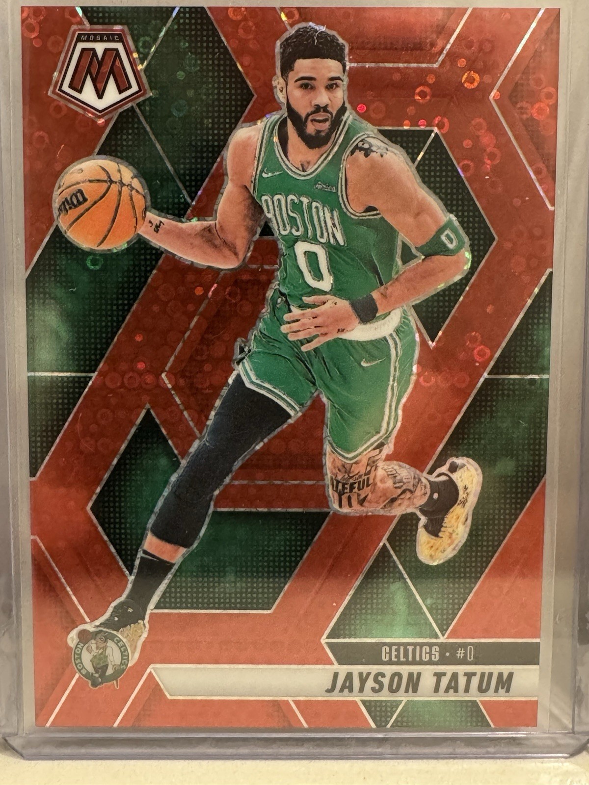 2024-25 Mosaic Jayson Tatum Red Disco Prizm /99 #188 Boston Celtics