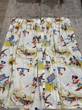 VTG Mickey Mouse Disney Curtains 2 Panels 22  x62  each Valance Olympic Games