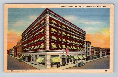 Frederick MD-Maryland Francis Scott Key Hotel Vintage Postcard Standard Postal