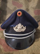 Schirmm&uuml;tze BRD DDR Feuerwehr M&uuml;tzenabzeichen Kokarde Kordel Silber