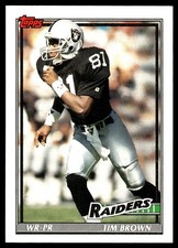 Tim Brown 1991 Topps #85 Los Angeles Raiders NFL READ FREE SHIPPING AutographDen