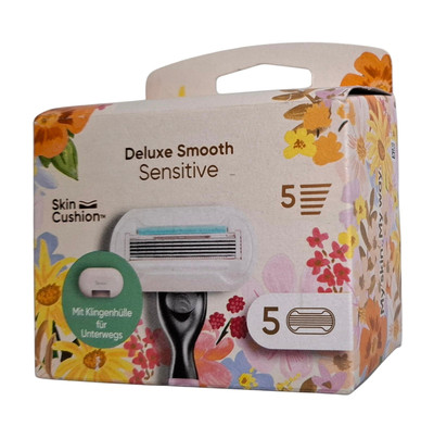 Gillette Venus Deluxe Smooth Sensitive Rasierklingen 5er Pack inkl. Klingenhülle