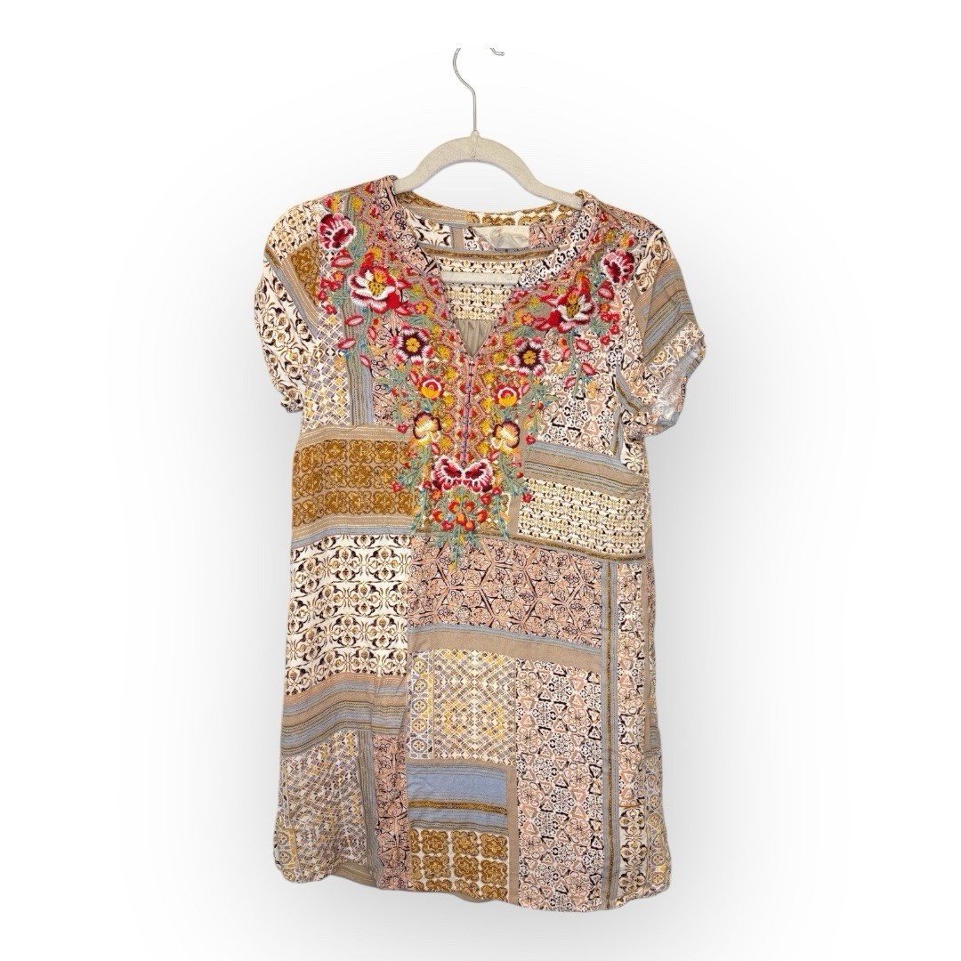 Savanna Jane Boho Embroidered Patchwork Tunic Dre… - image 1