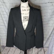 Tahari Black Pinstriped Blazer Size 4
