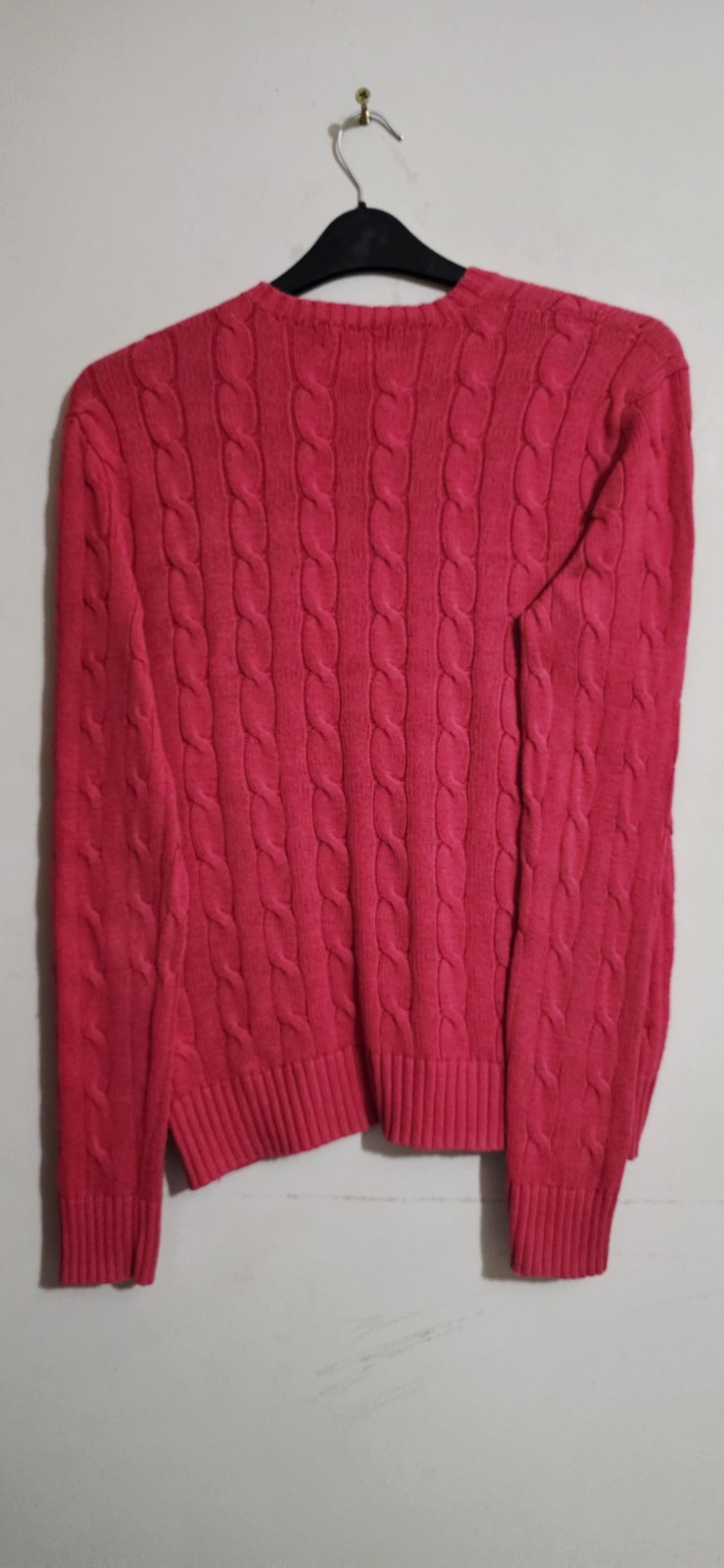 Ralph Lauren Mens Cable-Knit Jumper Pullover Accent Pink Neon Prep Knit RRP £200 image 2