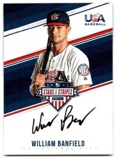 2018 PANINI STARS & STRIPES 18U NATIONAL TEAM SIGNATURES BLACK INK WILL BANFIELD
