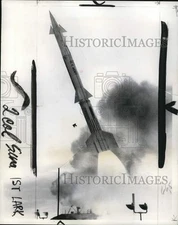 Press Photo US Army Nike-Zeus missile launch, White Sands, New Mexico
