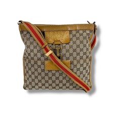 GUCCI Sherry Line Crossbody Bag GG Canvas Brown Women's Shoulder Authentic