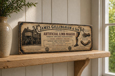 Victorian medical sign Antique style wooden signs Artificial Limb maker  28cm
