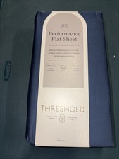 Full 400 Thread Count Performance Flat Sheet Metallic Blue - Threshold: Cotton