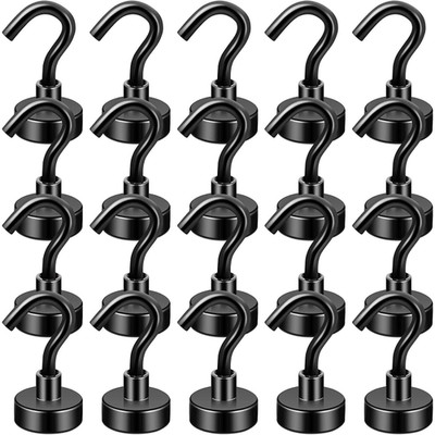 Magnethaken Extra Stark 20 Stück 10kg Schwarz für Schlüssel Aufhängen Kreuzfahrt