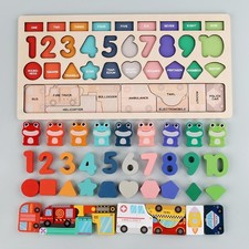 Montessori Wooden Busy board with numbers and colors