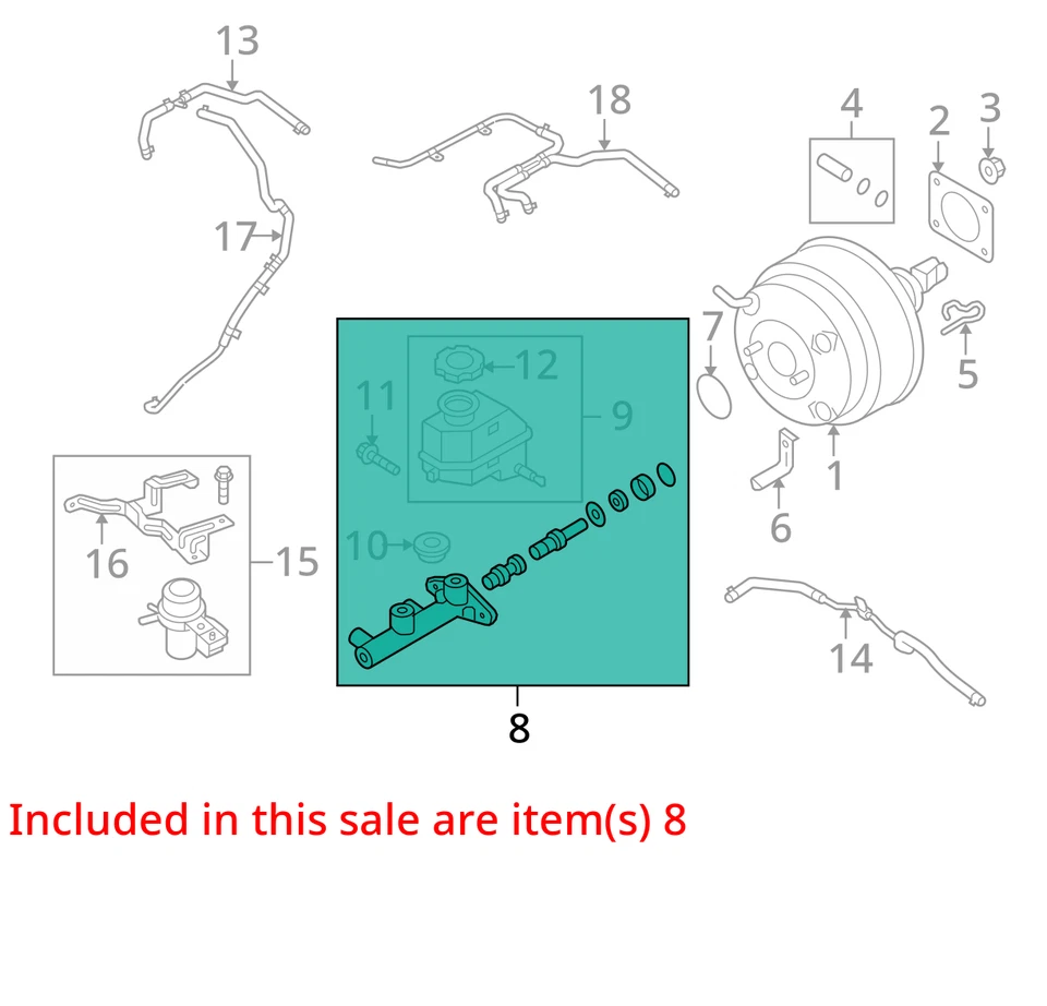 2010 Hyundai Genesis cilindro mestre de freio fabricante de equipamento original 125K milhas - LKQ338345891 - Imagem 4 de 4