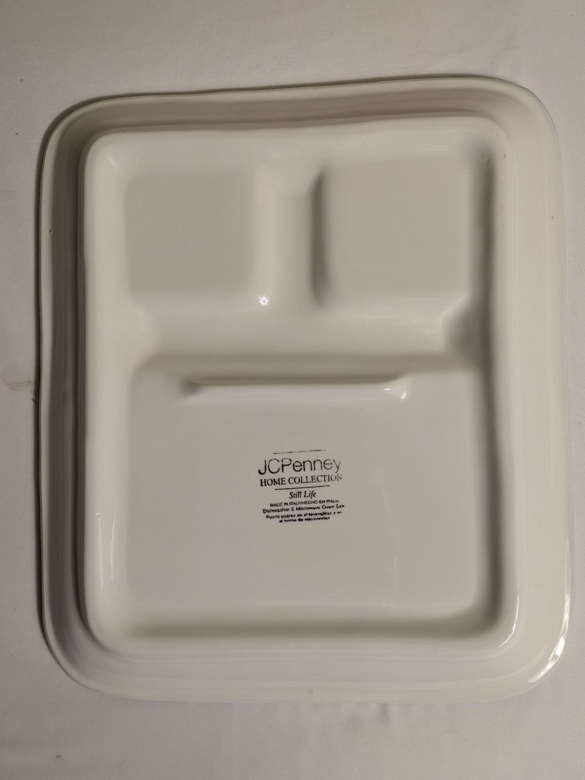 Vintage J C Penney Home Collection Still Life Divided Serving Tray Made In Italy