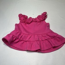 Build A Bear Workshop Clothes Pink Floral Rose Flower Rosette Gem Dress