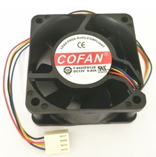 COFAN F-6025FH12B 60x60x25mm 12V 6600PRM 38.99CFM 6025 Black 4-Pin PWM Case Fan