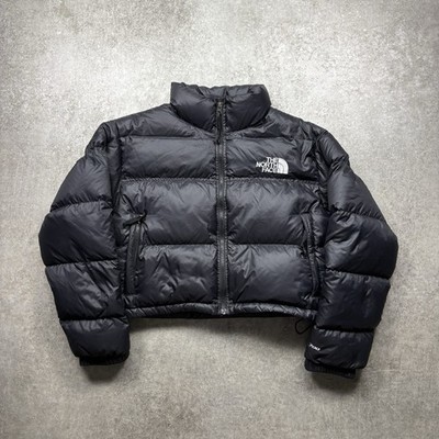 Black Northface Cropped 700 Series Down Fill Puffer Jacket Size XL