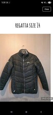 Regatta Womens Black Quilted Puffer Jacket Zip Pockets Long Sleeve Size 14