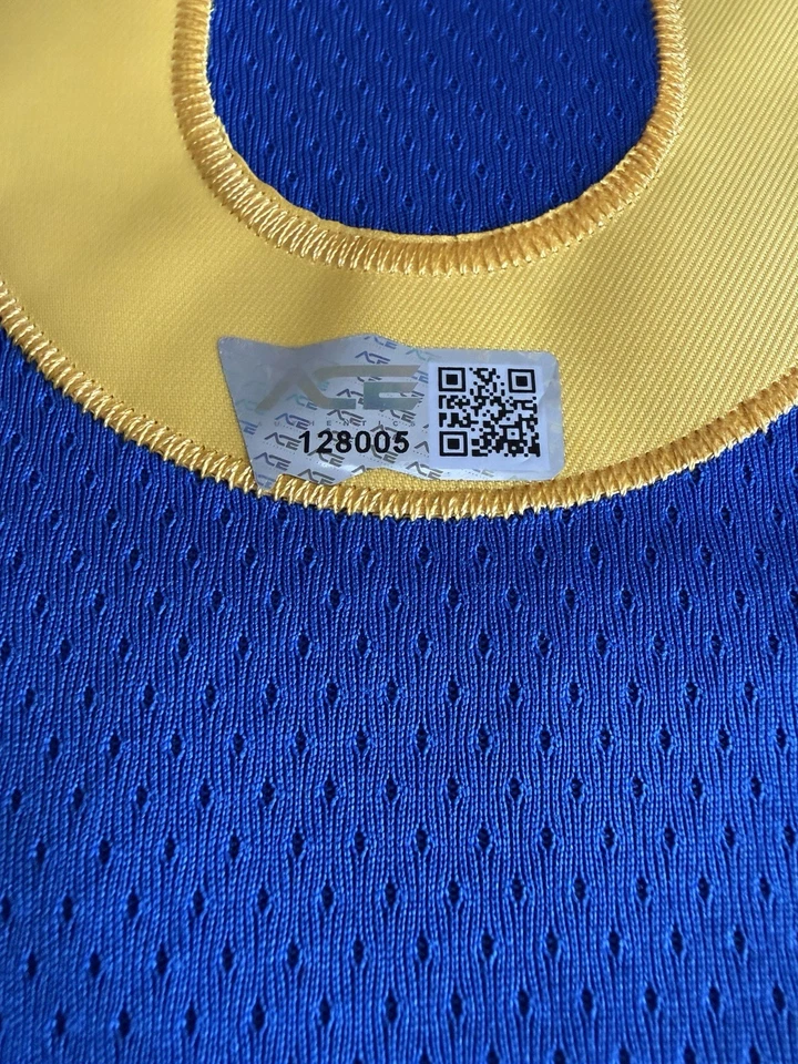 Camiseta deportiva autografiada firmada por Stephen Curry #30 Golden State Warriors azul con certificado de autenticidad Foto 3 de 4