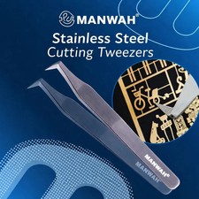 Pinzas de corte de precisión punta curva de acero inoxidable MANWAH herramienta artesanal