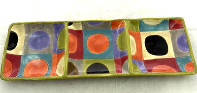Pier 1 Urban Dot Dots  Three Section Tray 20'' by  6 1/2''