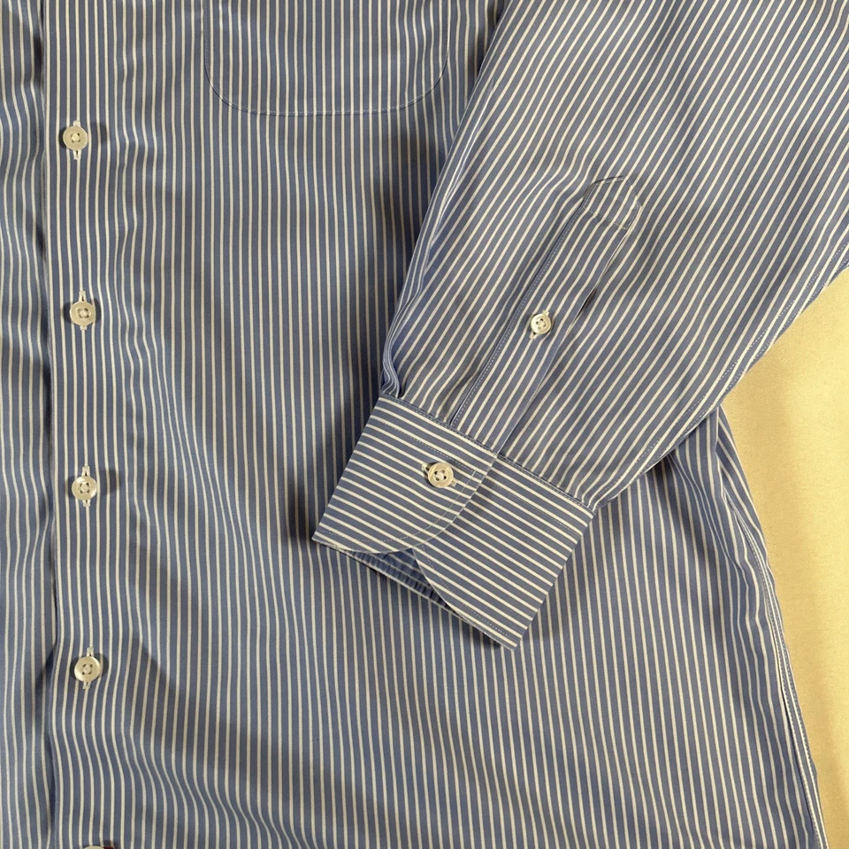 Camisa de algodón Pima de lujo de los años 120 Daniel Cremieux para hombre, manga larga, talla: 17/34 Foto 3 de 4