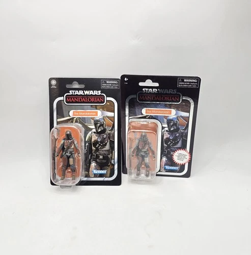 Star Wars Vintage Collection Mandalorian Vc166 & Carbonized Mandalorian Lot Of 2