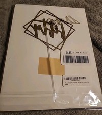 Gold Glitter Fifty Birthday Cake Topper With Acrylic Stick New M4