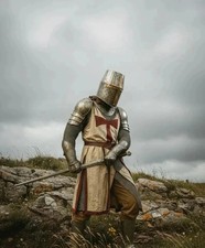 Medieval Knight Templar Armor Suit Crusader SCA Combat Full Body Halloween Armor
