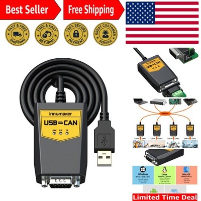High-Speed USB to CAN Cable with 3000V Isolation for Raspberry Pi & Linux