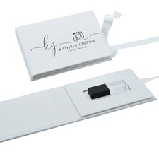 Personalized white paper USB box packaging, handmade custom logo paper