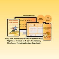 Body and Mind Wellness Planner Bundle/Daily Alignment Journal etc