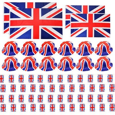 UNION JACK FAHNEN + WIMPEL + BOWLER HUT VE DAY FEIER PARTY DEKO