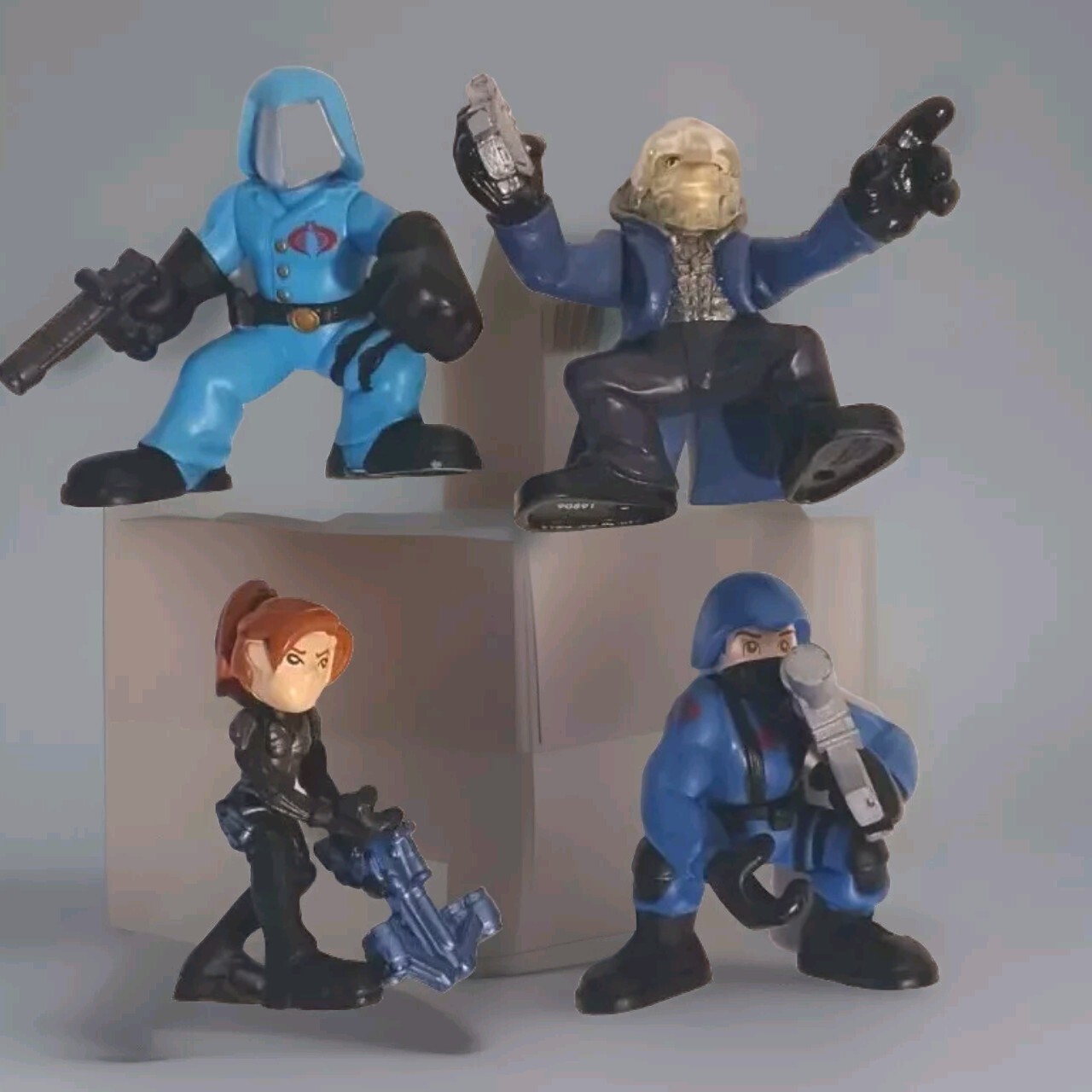 GI Joe Combat Heroes Cobra Commander,Trooper,Scarlett Figures Lot of 4