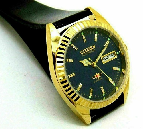 Citizen 8200 Automatic Men Gold Plated 21 Jewels Day Date Vintage Watch Run  | eBay