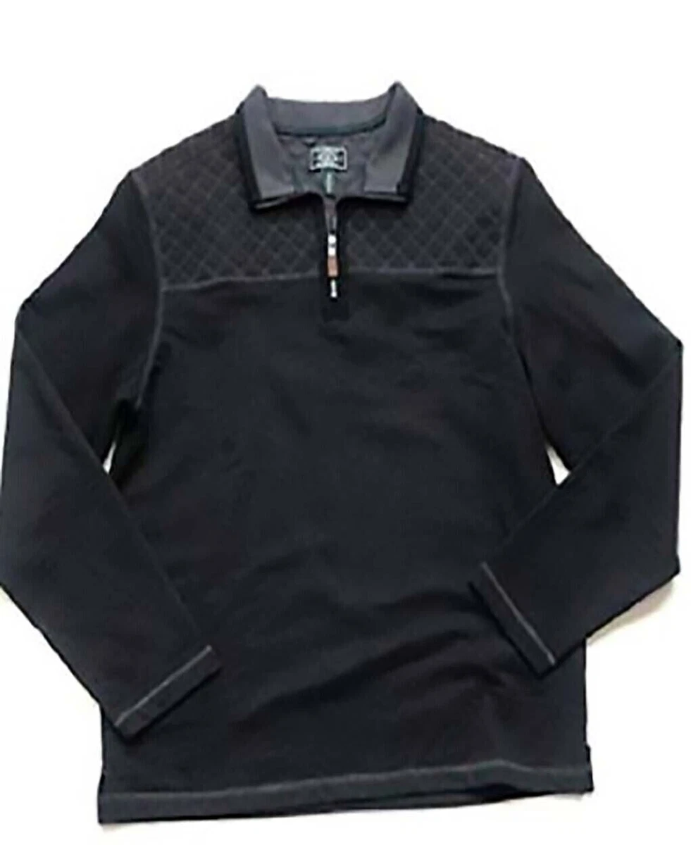 G.H. Bass u0026 Co. Men's Quarter-Zip Fleece Pullover- Size :Large , BLACK |  eBay