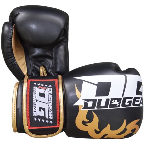 BLACK DG2018 REXINE MUAY THAI KICKBOXING BAGWORK PADWORK SPARRING BOXING GLOVES - Picture 1 of 4
