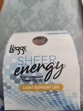 L'eggs Sheer Energy Sheer Panty Light Support Tights NUDE Size B (Medium)