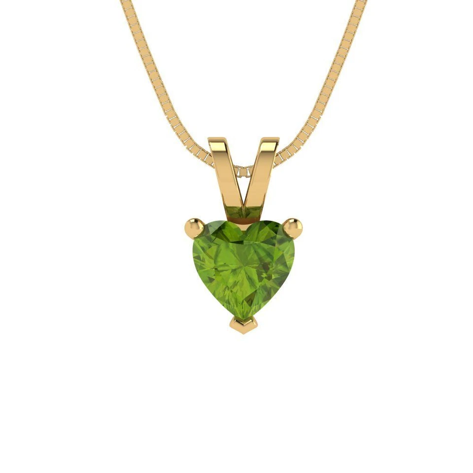 0.5 cttw Silver Pendant and 18" Necklace - Yellow Gold Plated - 5mm Peridot - Image 4 of 4