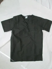 Unisex shirts chef Black shirt v neck kitchen scrub small xl 3x 4x NEW