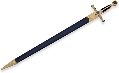 Exquisite 33" Medieval Sword with Non-Sharpened Blade & Scabbard - Right Handed - Picture 5 of 10